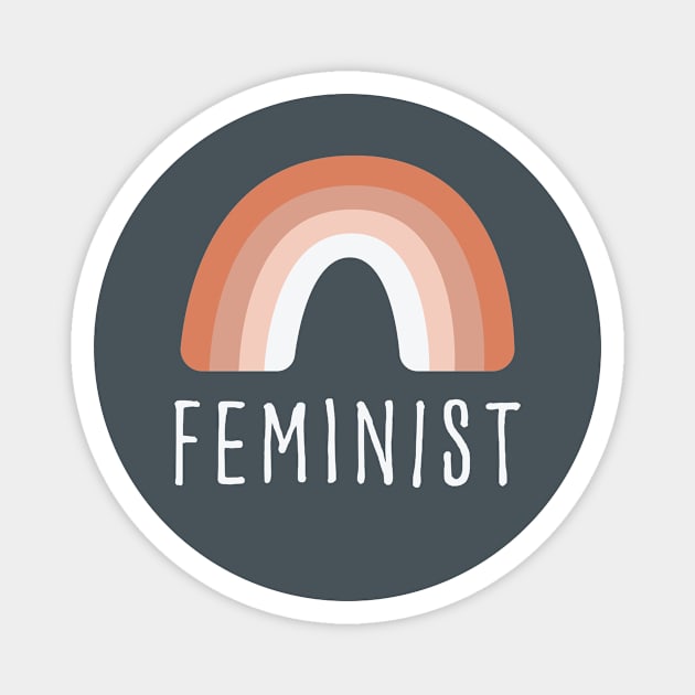 Feminist with Pink Rainbow Magnet by EmilyK